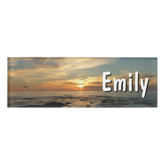 San Diego Sunset I California Seascape Name Tag