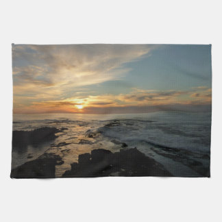 San Diego Sunset I California Seascape Tea Towel