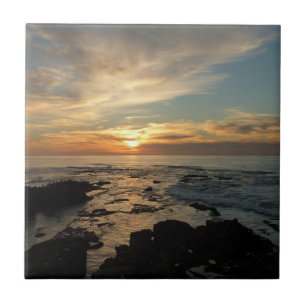 San Diego Sunset I California Seascape Tile