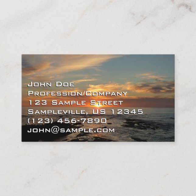 San Diego Sunset II California Seascape Business Card (Front)
