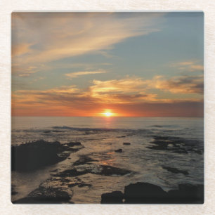 San Diego Sunset II California Seascape Glass Coaster