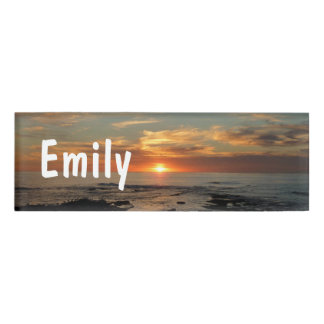 San Diego Sunset II California Seascape Name Tag