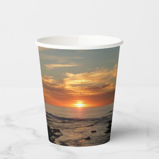 San Diego Sunset II California Seascape Paper Cups (Left)