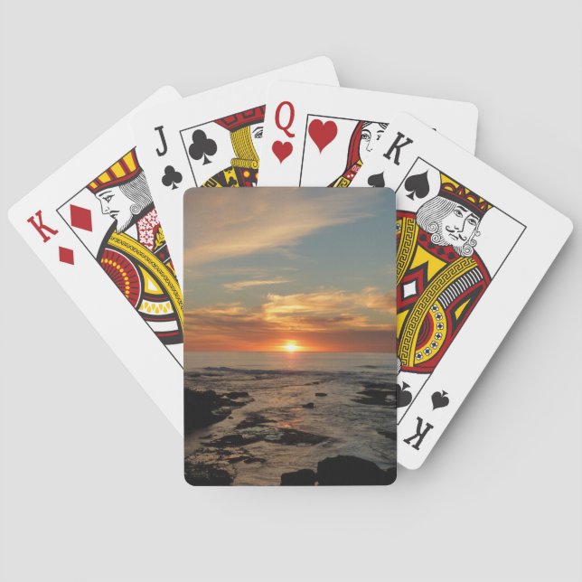 San Diego Sunset II California Seascape Playing Cards (Back)