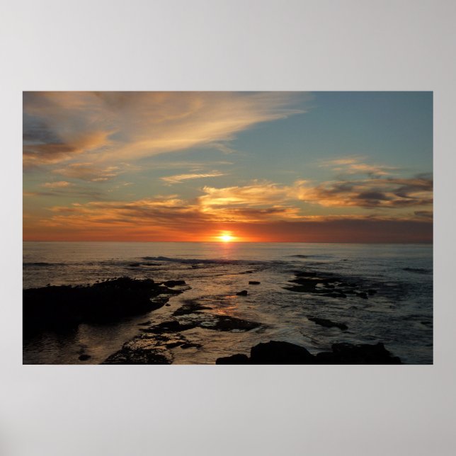 San Diego Sunset II California Seascape Poster (Front)