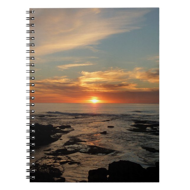 San Diego Sunset II California Seascape Spiral Notebook (Front)