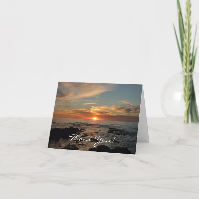 San Diego Sunset II California Seascape Thank You Card (Front)