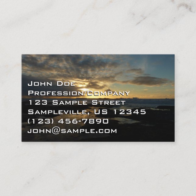 San Diego Sunset III Stunning California Landscape Business Card (Front)