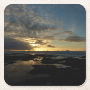 San Diego Sunset III Stunning California Landscape Square Paper Coaster