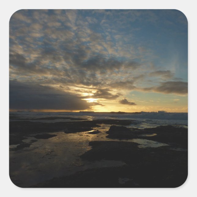 San Diego Sunset III Stunning California Landscape Square Sticker (Front)