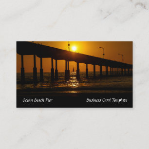 San Diego Sunset Ocean Beach Pier Business Card