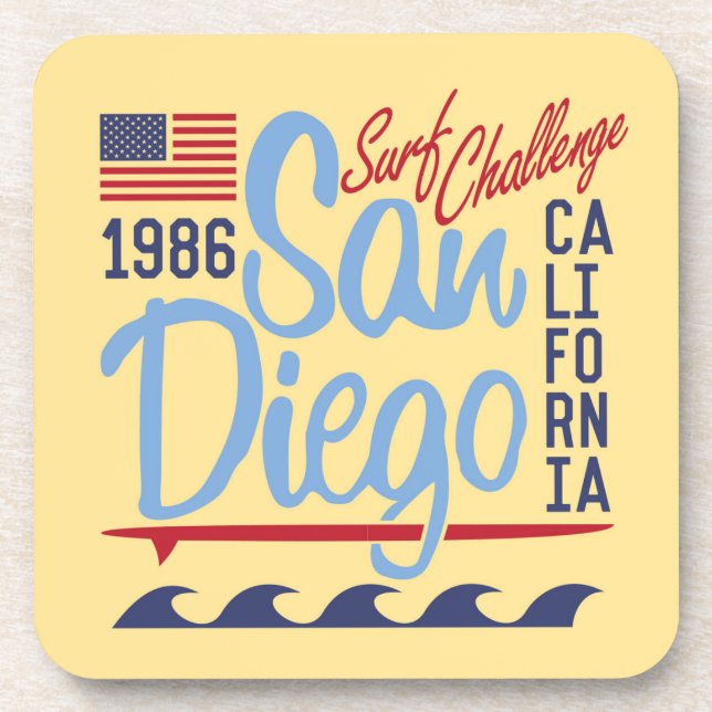 San Diego Surf Challenge 1986 Coaster (Front)