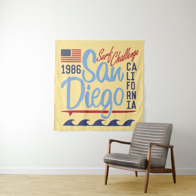 San Diego Surf Challenge 1986 Tapestry (In Situ (Horizontal))
