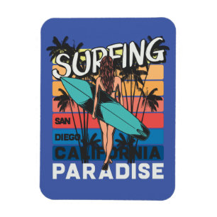 San Diego Surfing Vintage Magnet