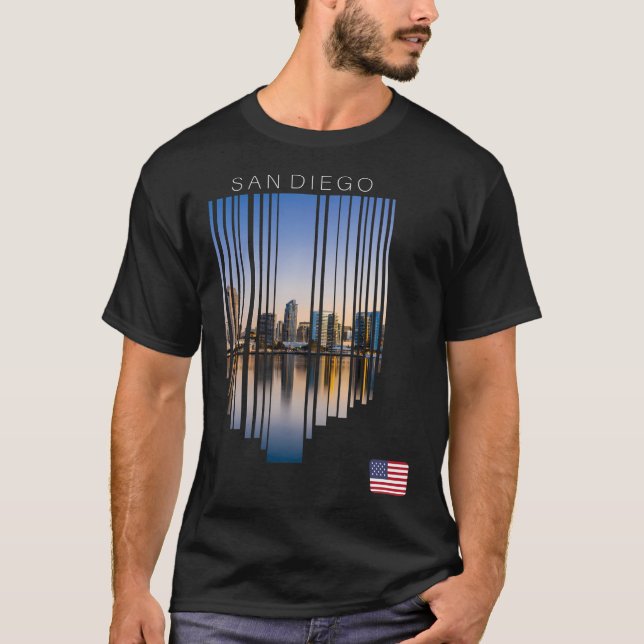 San Diego Us Flag T-Shirt (Front)