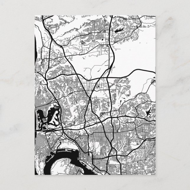 San Diego USA City Map Postcard (Front)