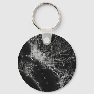 San Diego Vintage Map Key Ring