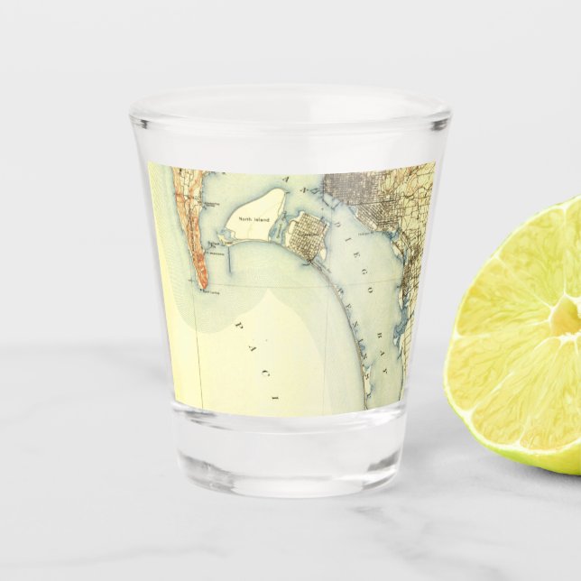 San Diego Vintage Map Shot Glass (Front)