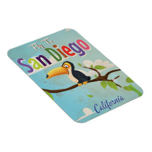 San Diego Vintage vacation Poster Magnet