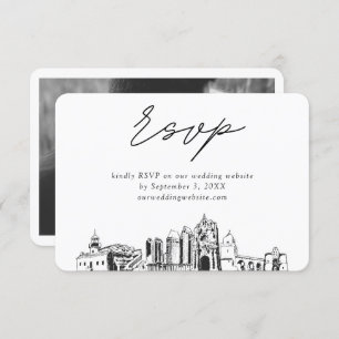 San Diego Wedding Minimalist Sketch RSVP Enclosure Card