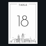 San Diego Wedding | Table Number<br><div class="desc">A unique wedding table number cards for a marriage taking place in the beautiful city of San Diego, California. It features a simplified table number resting above a stylised version of the famous city's unique skyline. This item is part of a larger multi-piece collection with items tailored to before, the...</div>