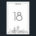 San Diego Wedding | Table Number<br><div class="desc">A unique wedding table number cards for a marriage taking place in the beautiful city of San Diego, California. It features a simplified table number resting above a stylised version of the famous city's unique skyline. This item is part of a larger multi-piece collection with items tailored to before, the...</div>