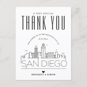 San Diego Wedding Thanks for Coming! Postcard