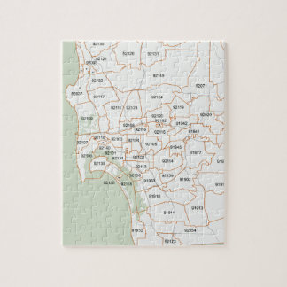 San Diego Zip Code Map Jigsaw Puzzle