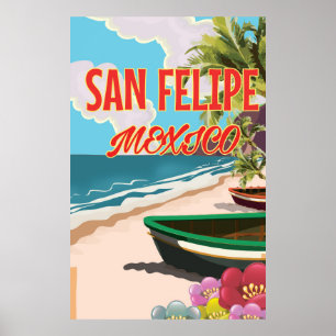 San Felipe Beach Mexico travel poster