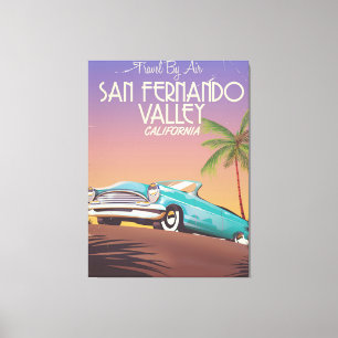 San Fernando Valley California vintage travel post Canvas Print