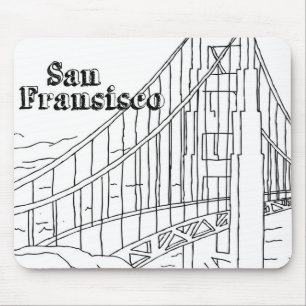 San Fran Golden Gate Bridge California Art Design Mouse Pad