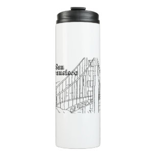 San Fran Golden Gate Bridge California Art Design Thermal Tumbler