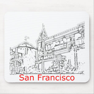 San Francisco 1986art The MUSEUM Zazzle Drawing+ Mouse Pad