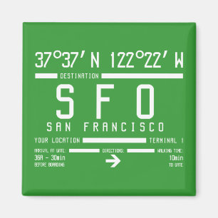 San Francisco Airport Code Magnet