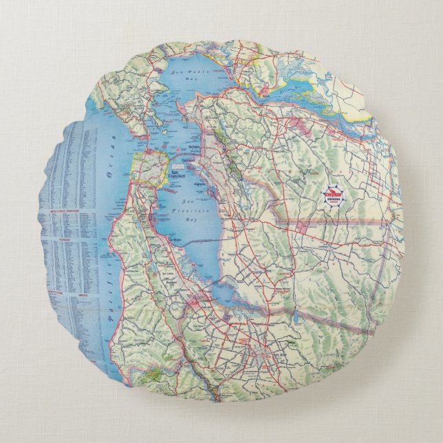 San Francisco and Vicinity Round Cushion (Front)