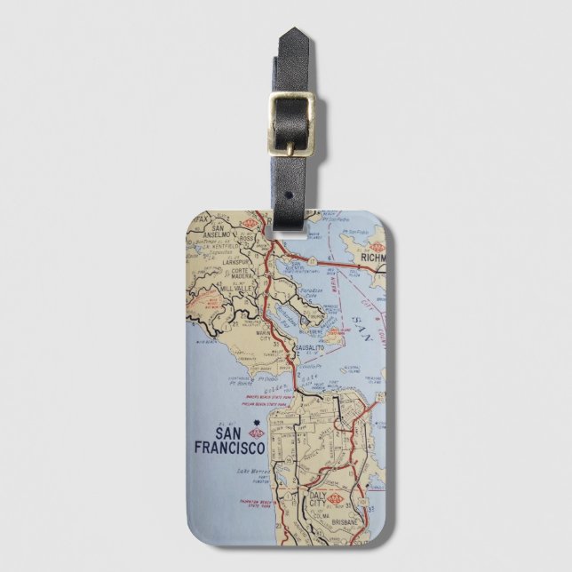 San Francisco Area Map  Luggage Tag (Front Vertical)
