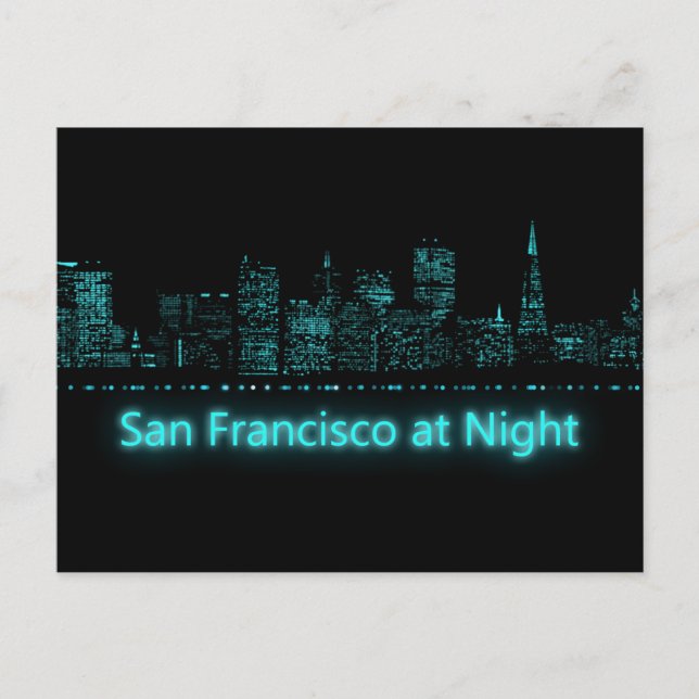 San Francisco at Night Postcard (Front)