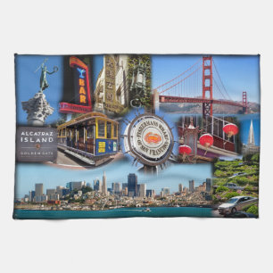 San Francisco Attractions Tea Towel