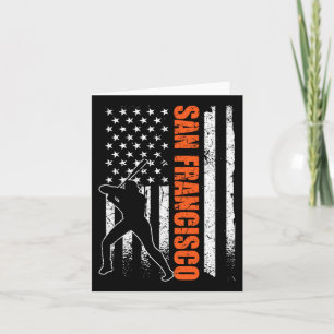 San Francisco Baseball Flag Usa Vintage Patriotic  Card