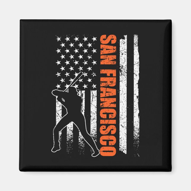 San Francisco Baseball Flag Usa Vintage Patriotic  Magnet (Front)
