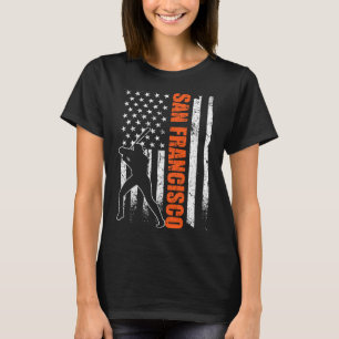 San Francisco Baseball Flag Usa Vintage Patriotic T-Shirt