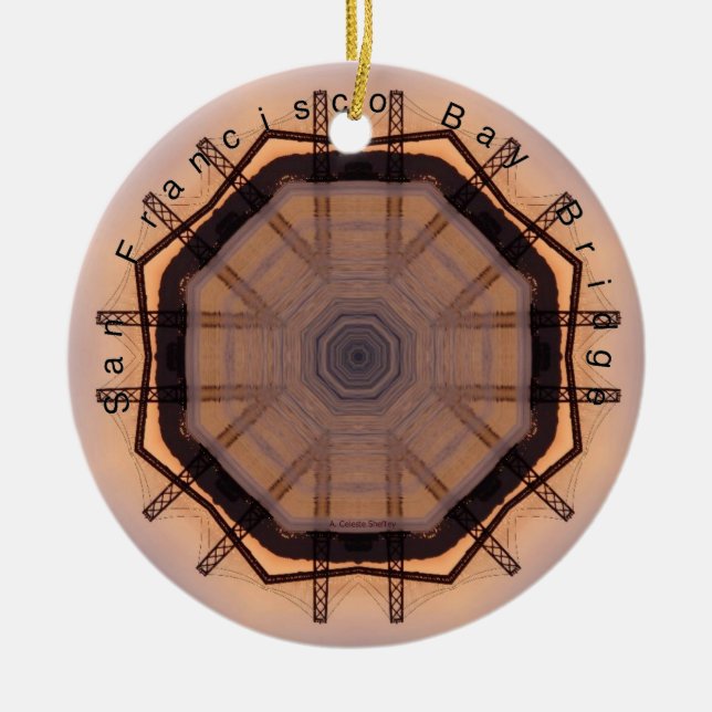 San Francisco Bay Bridge  Ceramic Tree Decoration (Front)