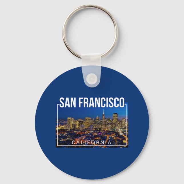 San Francisco Bay - California Cityscape  Key Ring (Front)