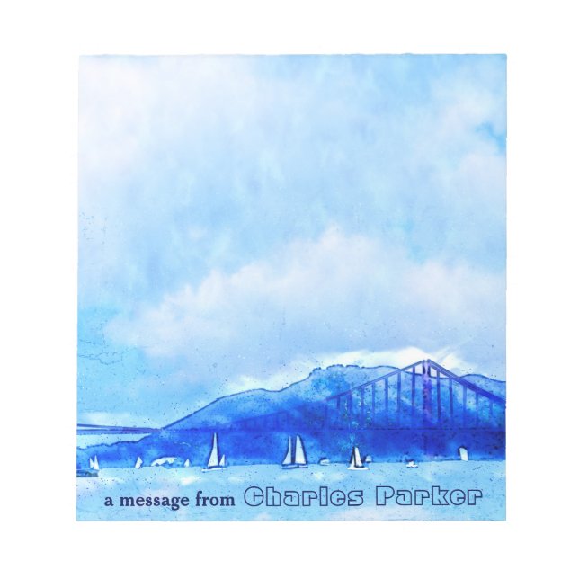 San Francisco Bay Monogrammed Notepad (Front)