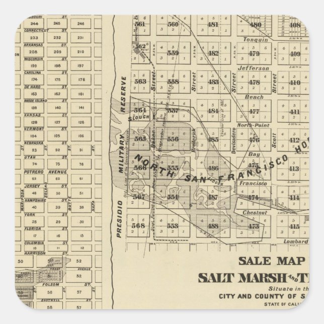San Francisco Bay Salt Marsh 2 Square Sticker (Front)