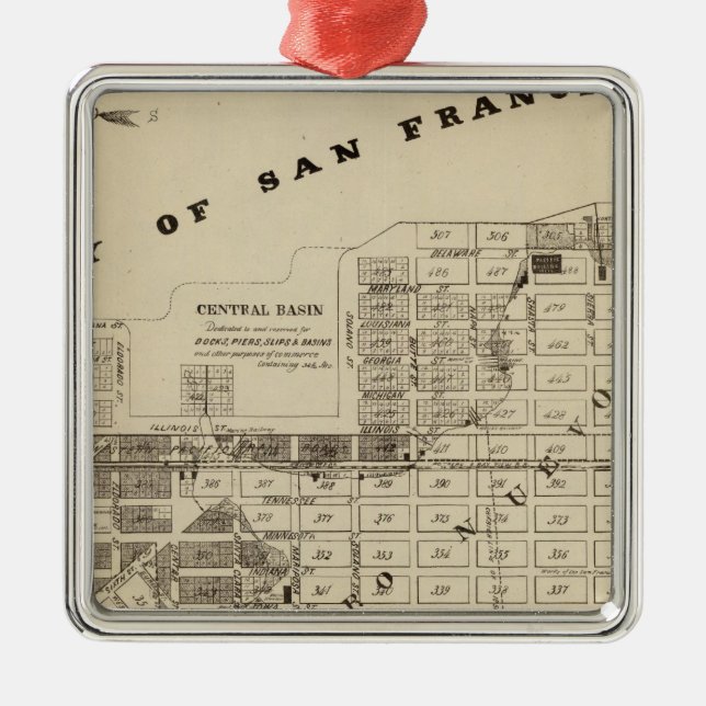 San Francisco Bay Salt Marsh Metal Tree Decoration (Front)