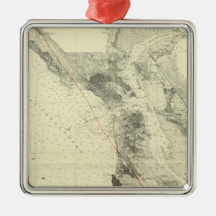 San Francisco Bay showing San Andreas Rift Metal Tree Decoration