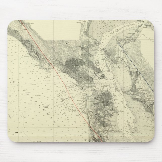 San Francisco Bay showing San Andreas Rift Mouse Pad (Front)