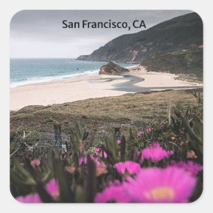 San Francisco beach Square Sticker