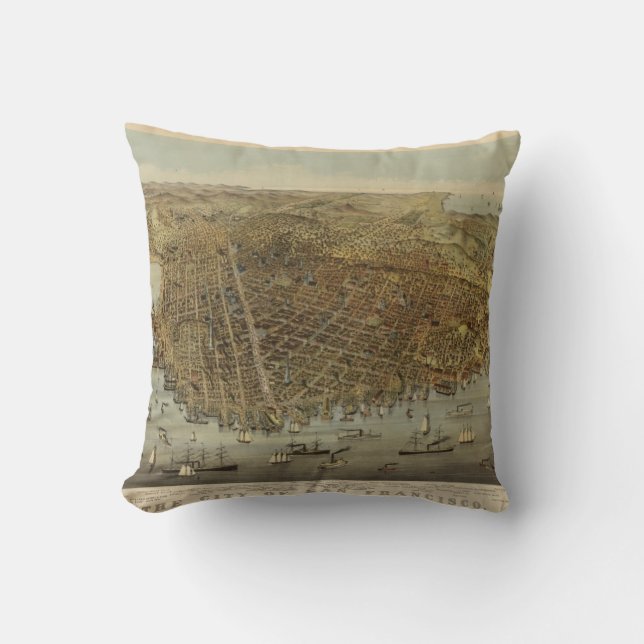 San Francisco Birds eye view Cushion (Front)
